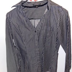 black and white button up